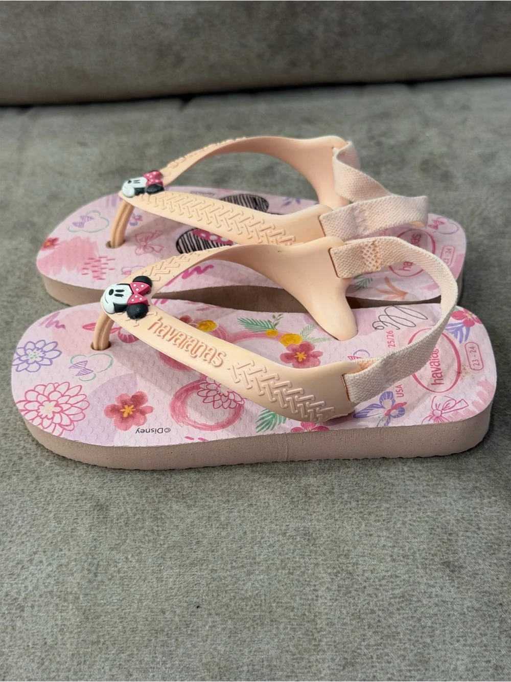 Havaianas Disney Minnie Mouse Girls Pink Flip Flops Toddler Size 9C